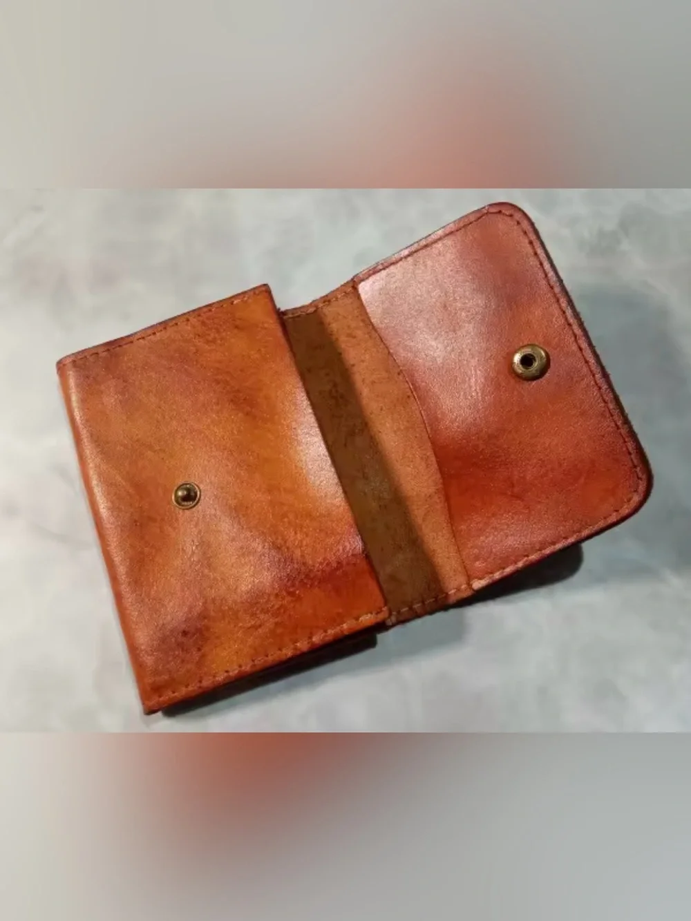 Genuine Leather Snap Wallet in Cognac Brown Good Quality Vintage Brand New!